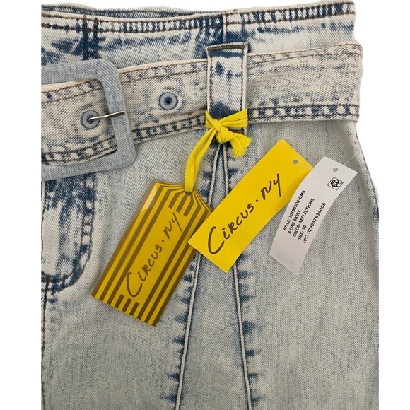 Circus NY Denim Belted A-Line Mini Skirt NWT Size 30 Waist - Picture 4 of 7